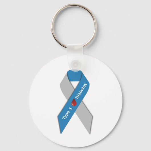 Type 1 Diabetes Awareness Ribbon Sleutelhanger (Voorkant)