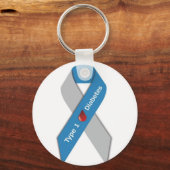 Type 1 Diabetes Awareness Ribbon Sleutelhanger (Voorkant)