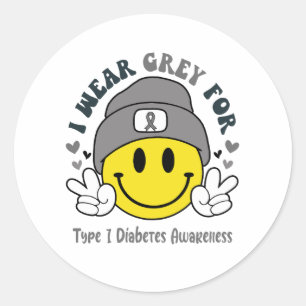Type 1 Diabetes Awareness Ribbon Support Giften Ronde Sticker