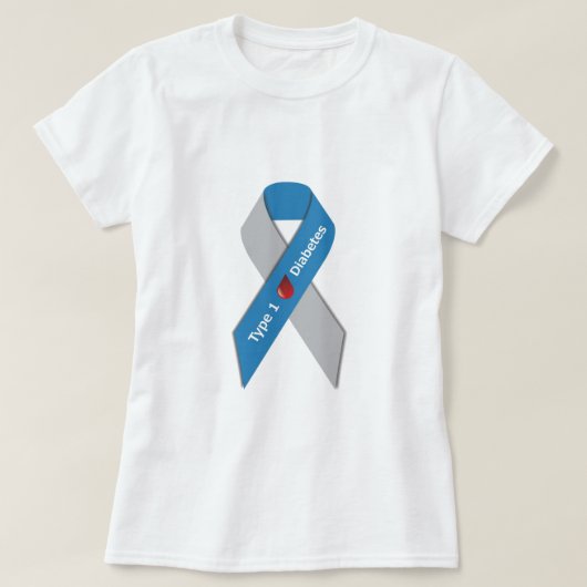 Type 1 Diabetes Awareness Ribbon T-shirt (Design voorkant)