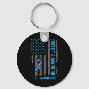Type 1 Diabetes Awareness T1D Dad of Warrior Type Sleutelhanger