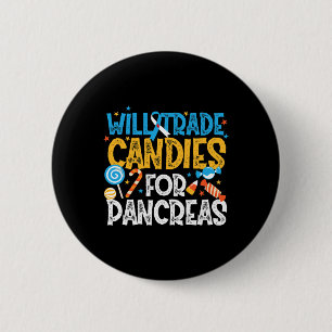 Type 1 Diabetes Awareness Trade Snoep for Pancreas Ronde Button 5,7 Cm