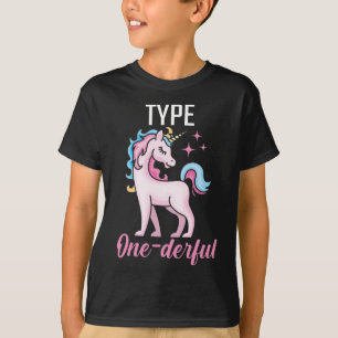 Type 1 Diabetes Awareness Unicorn Diabetic Patiën T-shirt