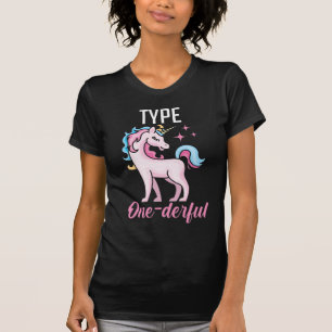 Type 1 Diabetes Awareness Unicorn Diabetic Patiën T-shirt