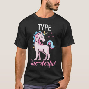 Type 1 Diabetes Awareness Unicorn Diabetic Patiënt T-shirt