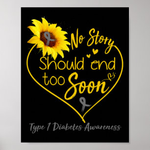 Type 1 Diabetes Bewustmaking Geen verhaal zou moet Poster