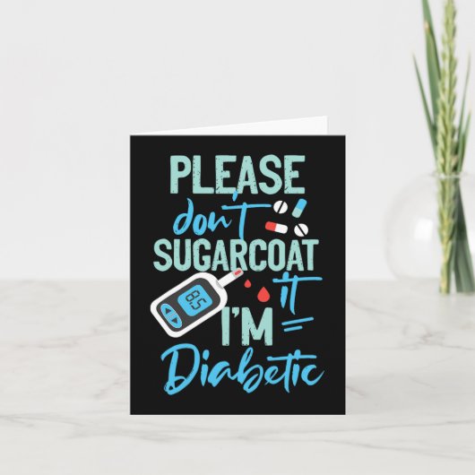 Type 1 Diabetes Bewustmaking Gelieve geen suikerja Kaart (Voorkant)