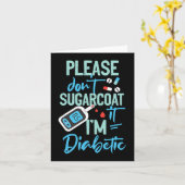 Type 1 Diabetes Bewustmaking Gelieve geen suikerja Kaart (Gele Bloem)