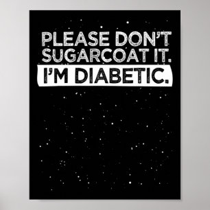 Type 1 Diabetes Bewustmaking Gelieve geen suikerja Poster