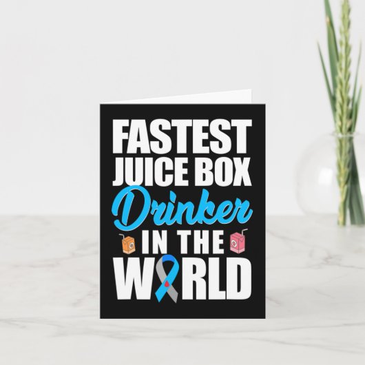 Type 1 Diabetes Bewustmaking Snelste Juisbox Drink Kaart (Voorkant)