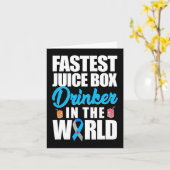 Type 1 Diabetes Bewustmaking Snelste Juisbox Drink Kaart (Gele Bloem)