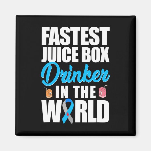 Type 1 Diabetes Bewustmaking Snelste Juisbox Drink Magneet (Voorkant)