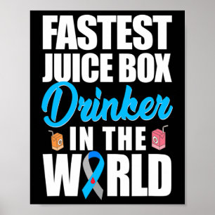 Type 1 Diabetes Bewustmaking Snelste Juisbox Drink Poster