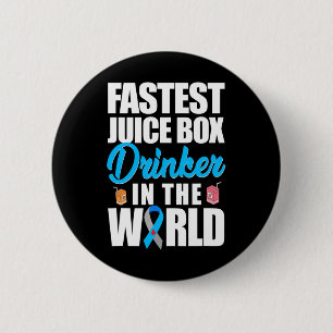 Type 1 Diabetes Bewustmaking Snelste Juisbox Drink Ronde Button 5,7 Cm