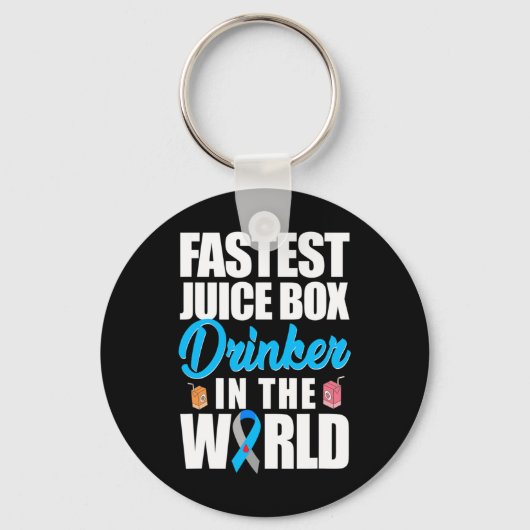 Type 1 Diabetes Bewustmaking Snelste Juisbox Drink Sleutelhanger (Voorkant)