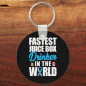 Type 1 Diabetes Bewustmaking Snelste Juisbox Drink Sleutelhanger (Voorkant)
