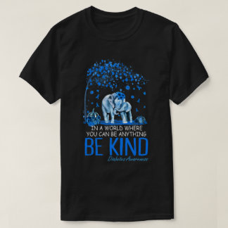 Type 1 Diabetes Bewustmaking zijn Blauwe Elephant T-shirt