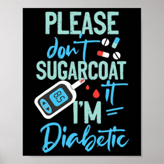 Type 1 Diabetes Bewustzijn Alsjeblieft Geen Suiker Poster