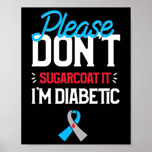 Type 1 Diabetes Bewustzijn Alsjeblieft Geen Suiker Poster