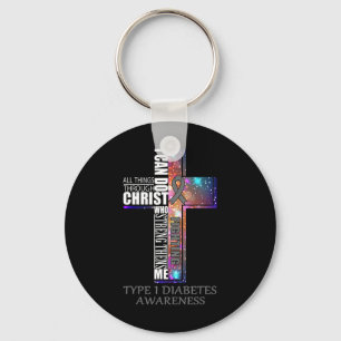 TYPE 1 DIABETES Bewustzijn - Kerstcadeau Sleutelhanger