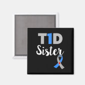 Type 1 diabetes Bewustzijn Ondersteuning zus Diabe Magneet (Voorkant / Achterkant)