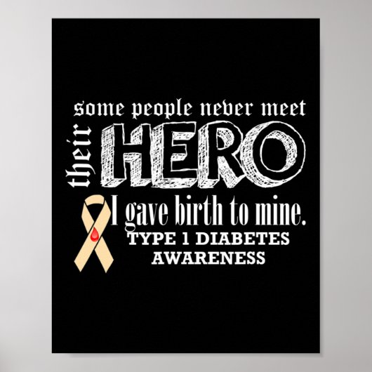 Type 1 Diabetes Bewustzijn  Poster (Voorkant)