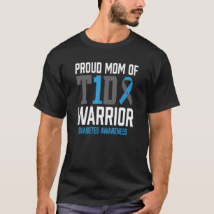 Type 1 Diabetes Bewustzijn T1D Moeder Krijger Type T-shirt