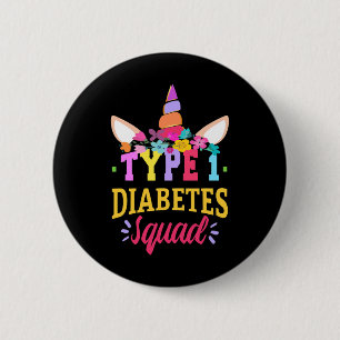Type 1 Diabetes Bewustzijn T1d Squad Eenhoorn Rege Ronde Button 5,7 Cm