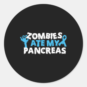 Type 1 Diabetes Bewustzijn Zombies Ate My Pancreas Ronde Sticker