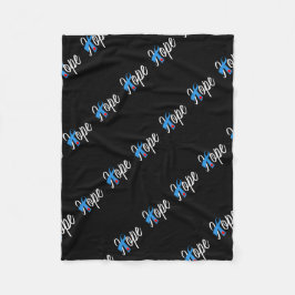 Type 1 diabetes Blue Ribbon Awareness HOPE Fleece Deken