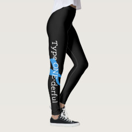 Type 1 diabetes Blue Ribbon Awareness HOPE Leggings