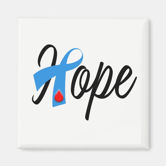 Type 1 diabetes Blue Ribbon Awareness HOPE Magneet (Voorkant)