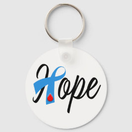 Type 1 diabetes Blue Ribbon Awareness HOPE Sleutelhanger