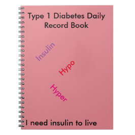 Type 1 diabetes Dagelijks recordboek Notitieboek