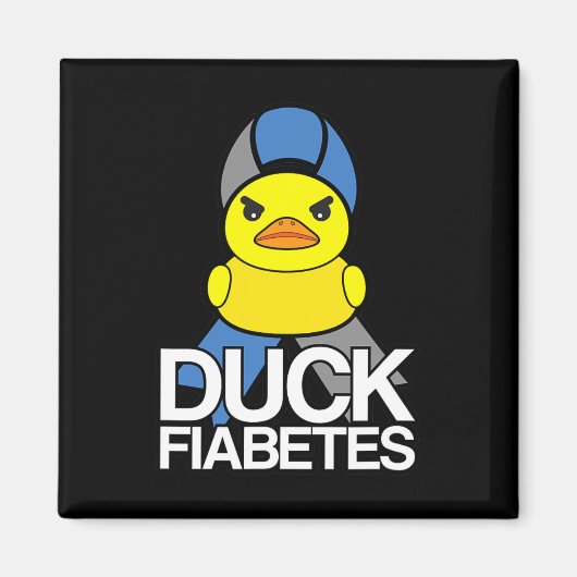 Type 1 Diabetes Duck Fiabetes T1D Awareness Magneet (Voorkant)