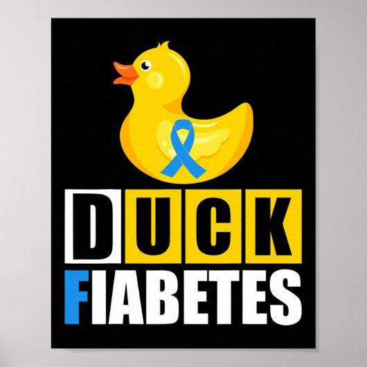 Type 1 Diabetes Duck Fiabetes T1D Awareness Poster (Voorkant)