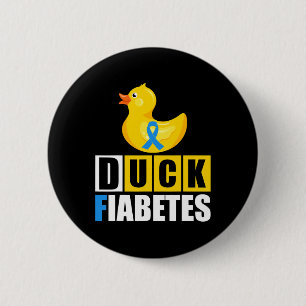 Type 1 Diabetes Duck Fiabetes T1D Awareness Ronde Button 5,7 Cm