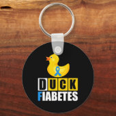 Type 1 Diabetes Duck Fiabetes T1D Awareness Sleutelhanger (Voorkant)