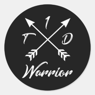 Type 1 Diabetes Gifts Women Girls Kinder T1D Warri Ronde Sticker