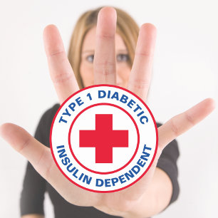 Type 1 Diabetes Insulineafhankelijke Diabetische M Ronde Sticker