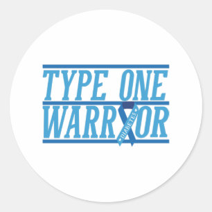 Type 1 Diabetes krijger Ronde Sticker