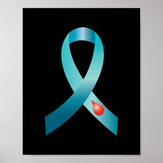 Type 1 diabetes mellitus Awareness Ribbon Type 1 D Poster (Voorkant)