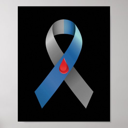 Type 1 diabetes mellitus Awareness Ribbon Type 1 D Poster (Voorkant)
