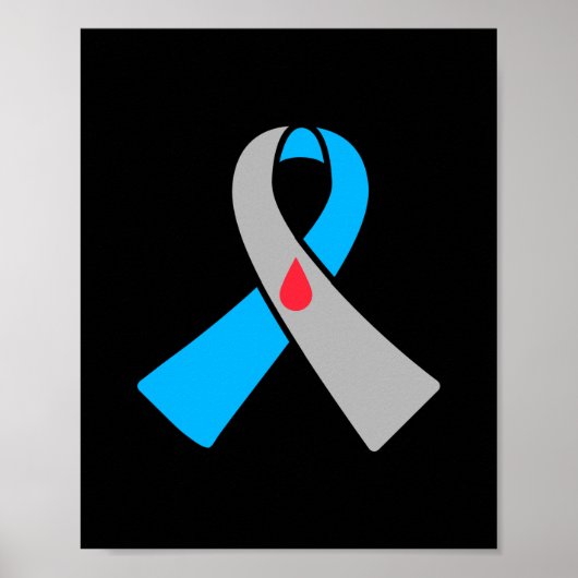 Type 1 diabetes mellitus Awareness Ribbon Type 1 D Poster (Voorkant)