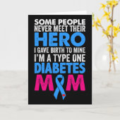 Type 1 Diabetes Moeder T1d Diabetes Bewustzijn Kaart (Gele Bloem)