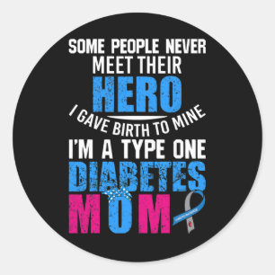 Type 1 Diabetes Moeder T1d Diabetes Bewustzijn Ronde Sticker
