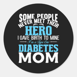 Type 1 Diabetes Moeder T1d Diabetisch Bewustzijn Ronde Sticker