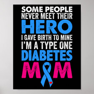 Type 1 Diabetes Moeder T1D Diabetische bewustwordi Poster