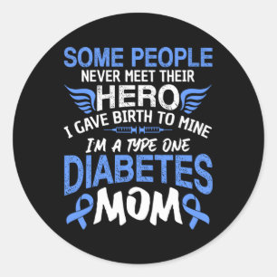 Type 1 Diabetes Moeder T1D Diabetische bewustwordi Ronde Sticker