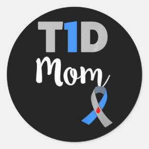 Type 1 Diabetes Moeder - T1d Moeder cadeau Ronde Sticker